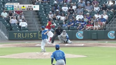 Nolan Jones out on a sacrifice fly to center fielder Alek Thomas. Junior Perez scores.