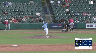 Dylan Jasso triples (1) on a fly ball to center fielder Mac Horvath.