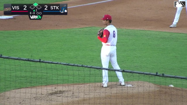 Enyervert Perez doubles (16) on a fly ball to left fielder Jose Ramos. Yerald Nin scores.