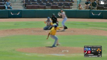 Conner Westenburg hit by pitch. Yoiber Ocopio scores. Jorge Quintana to 3rd. George Bilecki to 2nd.