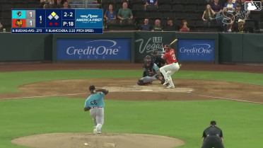 Brayan Buelvas homers (14) on a line drive to right field. Joey Meneses scores.