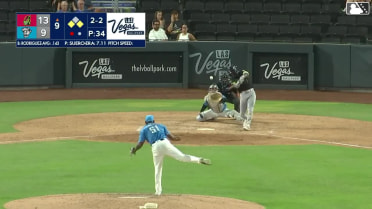 Keyber Rodriguez out on a sacrifice fly to center fielder Cade Marlowe. Gilberto Celestino scores.