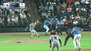 Tommy Sacco Jr. doubles (1) on a sharp line drive to right fielder Connor Scott. Garret Guillemette scores.