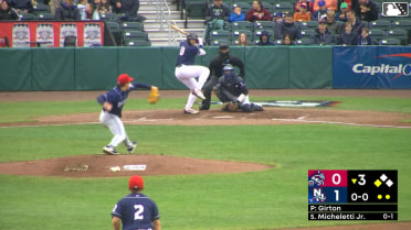 Eddie Micheletti Jr. singles on a ground ball to right fielder Eli Serrano III. Jace Bohrofen scores.