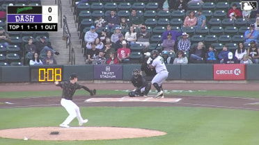 Axiel Plaz singles on a line drive to center fielder George Wolkow. Wyatt Sanford scores. Edward Florentino to 2nd.