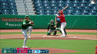 Justin Henschel In play, run(s) to Jonathan Hogart