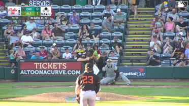 Duce Gourson hits a ground-rule double (11) on a fly ball to right field. Carlos Caro scores.