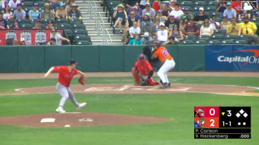 Adam Hackenberg homers (1) on a fly ball to left center field.