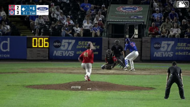 Logan Poteet singles on a line drive to center fielder Jacob McCombs. Alexey Lumpuy scores.