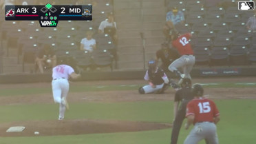 Josh Hood reaches on a fielding error by third baseman Justin Riemer. Josh Caron scores. Josh Hood to 2nd.