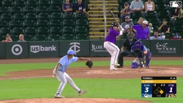 Alan Roden homers (1) on a fly ball to right field. Ryan Sprock scores.