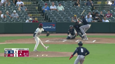 Jake Cunningham singles on a ground ball to right fielder Yeison Morrobel. Carson Tucker scores.