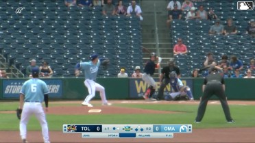 Jace Jung out on a sacrifice fly to right fielder Gavin Cross. Ben Malgeri scores.