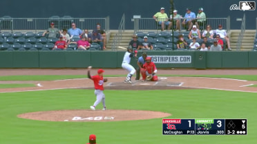 Jim Jarvis homers (6) on a fly ball to right field.