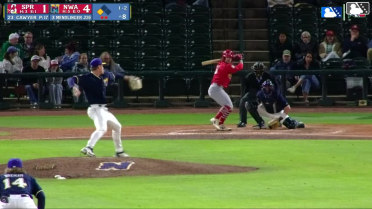 Noah Mendlinger singles on a ground ball to right fielder Rudy Martin Jr. Jeremy Rivas scores.