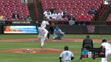 Tayden Hall singles on a pop up to third baseman Wilfredo Lara. Daniel Dickinson scores. Marco Dinges scores. Andrew Fischer to 3rd.