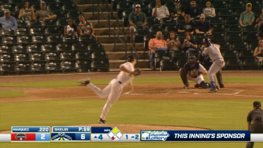 David Shields strikes out five