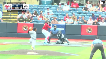 Eric Hartman out on a sacrifice fly to right fielder Luis Durango. Tate Southisene scores.