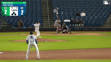 Jay Thomason triples (1) on a fly ball to left fielder Luke Pelzer.