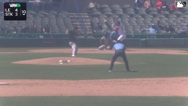 Daniel Bucciero singles on a ground ball to center fielder Conner Westenburg. Cesar Gonzalez scores.