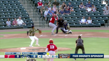 Rafael Ramirez Jr. doubles (15) on a line drive to center fielder Sean Gamble. Elian Soto scores.