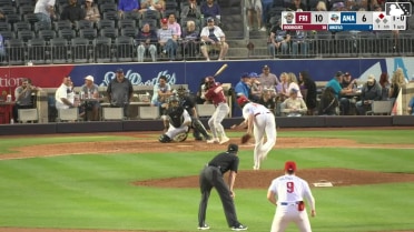 Keyber Rodriguez doubles (6) on a ground ball to right fielder Gavin Conticello. Orlando Martinez scores.