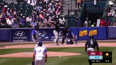 Yanquiel Fernández singles on a line drive to left fielder Davis Schneider. Marco Luciano scores.