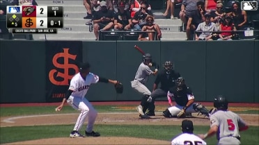 Cameron Nelson doubles (3) on a ground ball to right fielder Cam Maldonado. Clayton Gray scores.