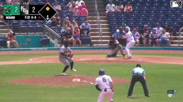 Alexander Albertus triples (1) on a sharp line drive to center fielder Conor Essenburg. Rylan Galvan scores.