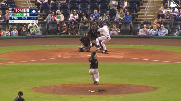 Dyan Jorge doubles (15) on a line drive to right fielder Cole Gabrielson. Jack O'Dowd scores.
