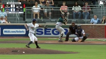 Eric Hartman singles on a fly ball to left fielder Marcos Torres. Dallas Macias scores. John Gil to 3rd.