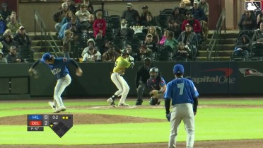 Jose Perez triples (1) on a line drive to right fielder Yeiferth Castillo.