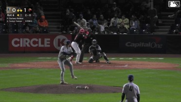 Tucker Toman out on a sacrifice fly to right fielder Randy De Jesus. Carter Cunningham scores.