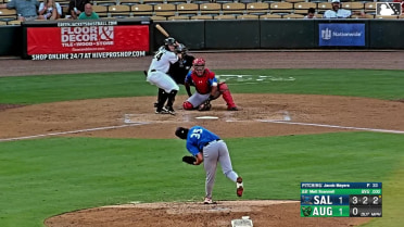 Matt Scannell hit by pitch. Juan Mateo scores. Austin Machado to 3rd. Cooper McMurray to 2nd.