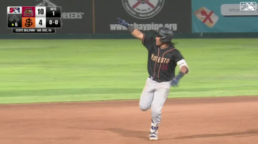 Michael Arroyo belts a two-run home run to left field
