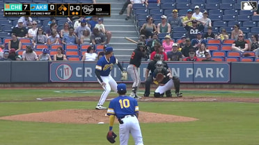 Ethan Anderson doubles (4) on a sharp line drive to center fielder Jaison Chourio. Johnny Tincher scores.