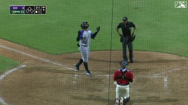 Wilfred Veras hits a solo homer to right field