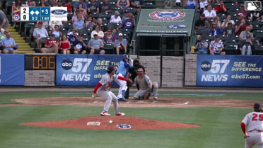 Kane Kepley out on a sacrifice fly to left fielder Ian Petrutz. Justin Stransky scores.
