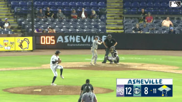 Ely Brown doubles (10) on a fly ball to left fielder Justin Thomas Jr. Kaleb Freeman scores.