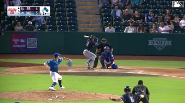 Express challenged (pitch result): Trevor Hauver called out on strikes.