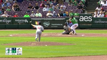 Carter Graham homers (1) on a fly ball to left field. Yerlin Confidan scores.