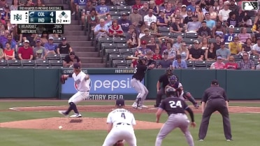 Ralphy Velazquez singles on a line drive to right fielder Joshua Palacios. Kyle Manzardo scores.