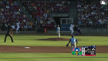 Enrique Jimenez doubles (2) on a line drive to right fielder Christian Olivo. Eduardo Tait scores. Enrique Jimenez to 3rd. Enrique Jimenez advances to 3rd, on a throwing error by right fielder Christian Olivo.