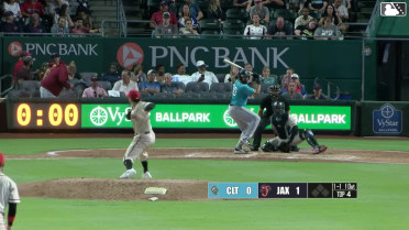 LaMonte Wade Jr. homers (1) on a line drive to right field.