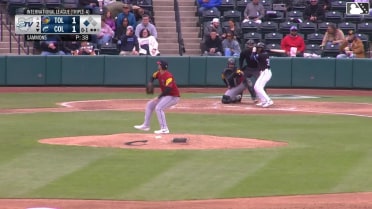 Juan Benjamin singles on a line drive to left fielder Ben Malgeri. Maick Collado scores.