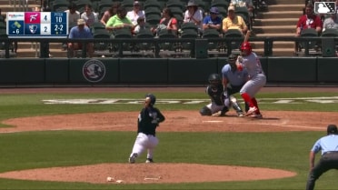 Luke Ritter grounds into a double play, second baseman Connor McGinnis to first baseman Josh Moylan. Caleb Ricketts out at 2nd. Luke Ritter out at 1st.