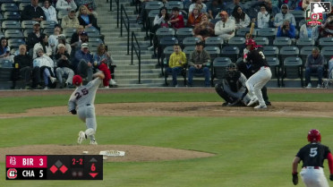 Shane Sasaki lines into a double play, second baseman Jordan Sprinkle to third baseman Alec Makarewicz. Ruben Ibarra out at 3rd.