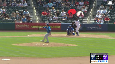 Adael Amador homers (1) on a fly ball to left field.