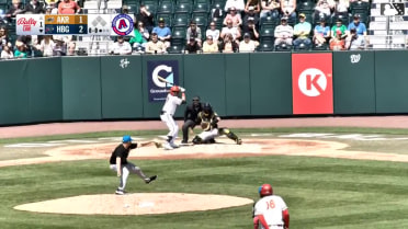 Jack Rogers singles on a sharp line drive to right fielder Joe Lampe. Sam Brown scores. Leandro Pineda to 3rd.