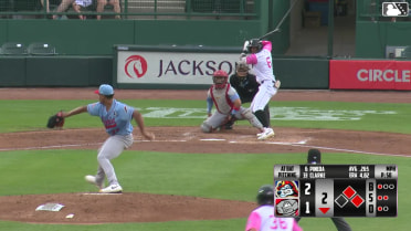 Pedro Pineda strikes out swinging.